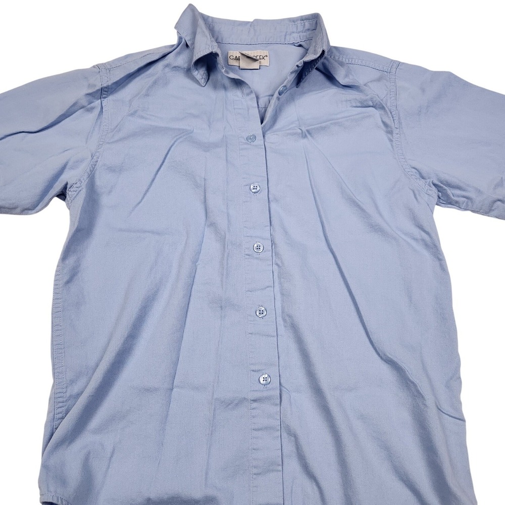 Cabin Creek Rib Textured Button Up Shirt‎ 3/4 Sleeve Size Small
